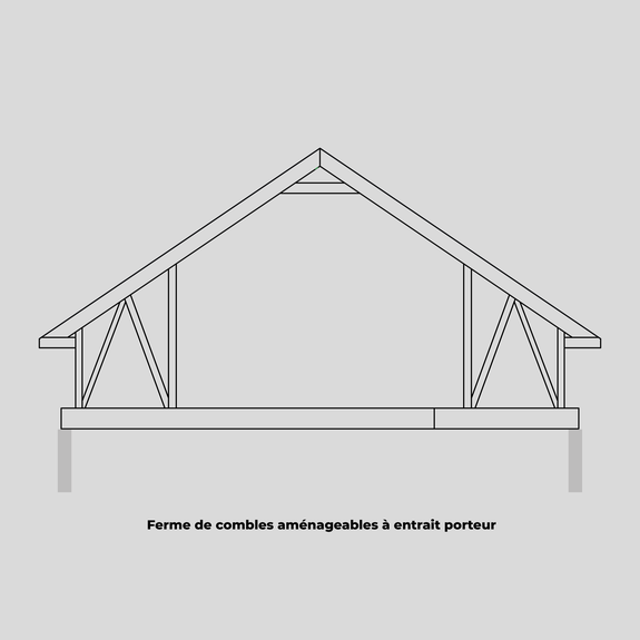 Ferme de combles aménageables à entrait porteur