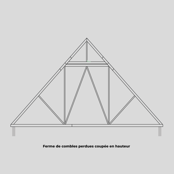 Ferme de combles perdues coupée en hauteur